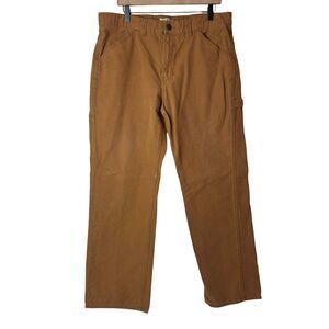 Blue Mountain Pant Mens Sz 36 Carpenter Utility Workwear Straight Leg Brown